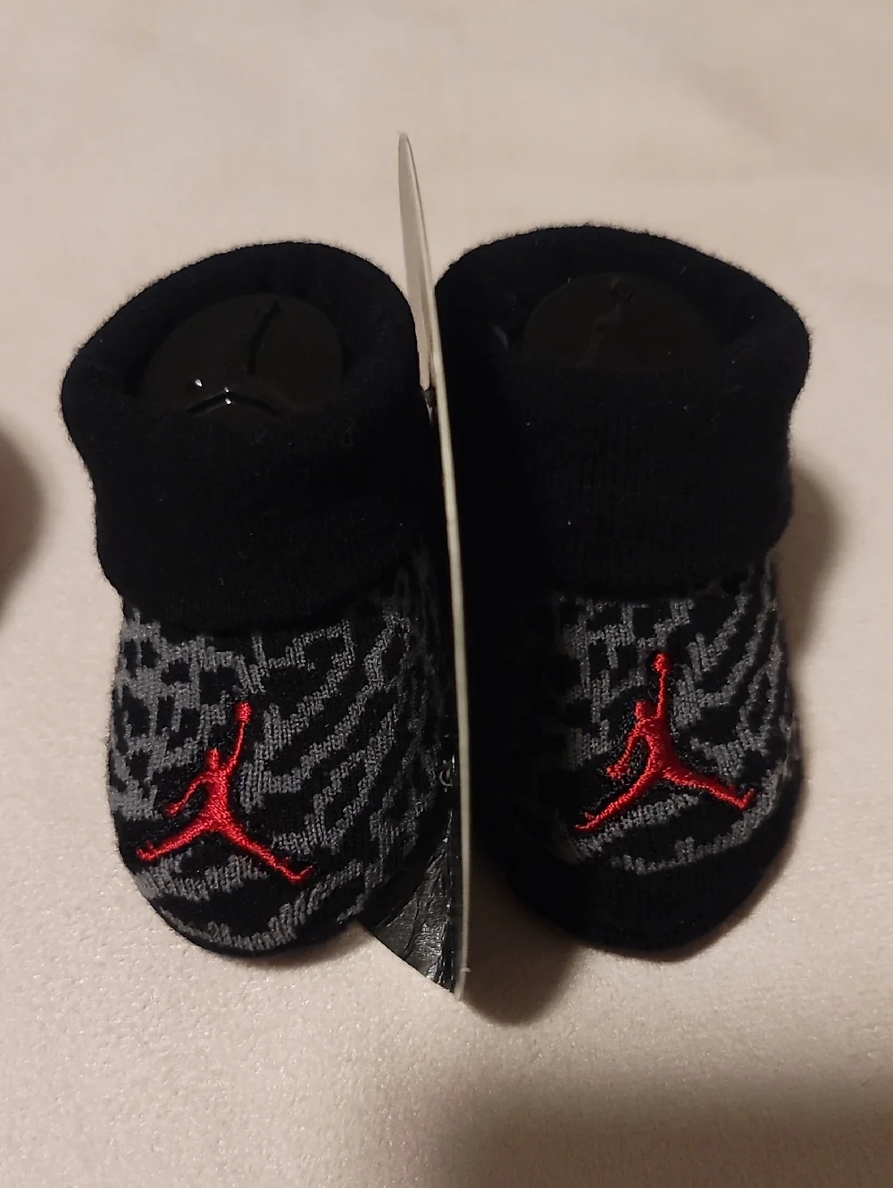 🖤 2pr Baby's First Air Jordan Nike Booties in White/Gray and Black/Gray NB-6M🖤